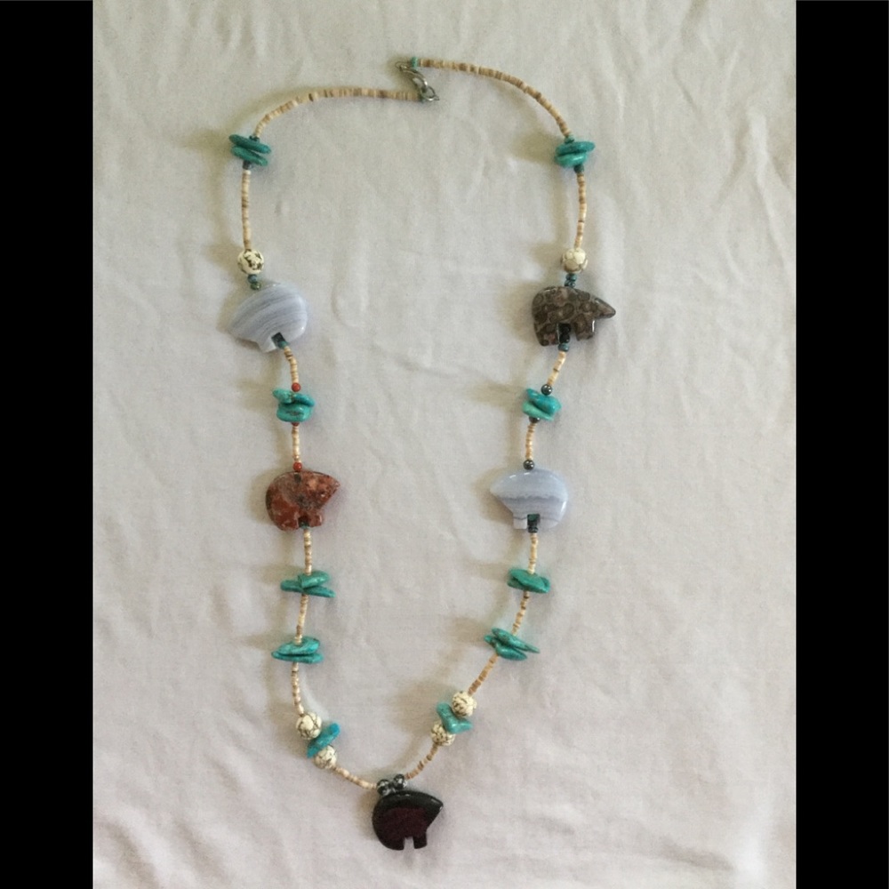 Necklace SOUTHWESTERN style BEARS